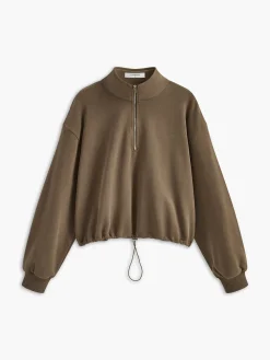 COMMENSE Stand Collar Drawstring & Zipper Sweatshirt* Tops