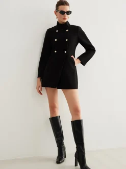 COMMENSE Stand Collar Plain Button Blazer* Outerwear|Blazers
