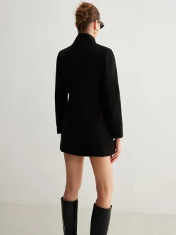 COMMENSE Stand Collar Plain Button Blazer* Outerwear|Blazers