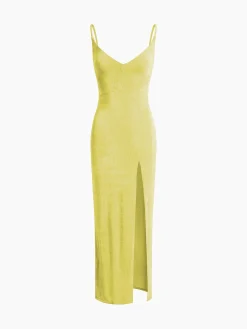 COMMENSE Strap Slit Midi Dress* Sweater Dresses|Casual Dresses