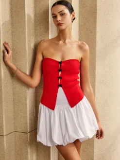 COMMENSE Strapless Cutout Sweater Vest* Sweater Vests|Sweaters & Cardigans