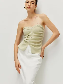 COMMENSE Strapless Split Pearl Sweater Vest* Sweater Vests|Sweaters & Cardigans