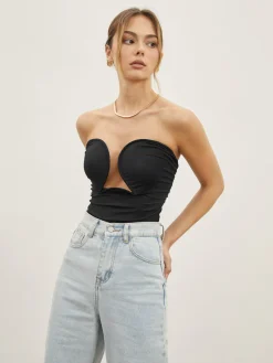 COMMENSE Strapless Wire Bustier Corset Top* Sweater Tops|Corset Tops