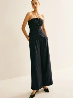 COMMENSE Strapless Wrap Breasted Skinny Vest* Outerwear|Vests