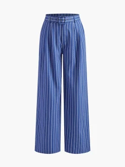 COMMENSE Stripe Belted sweetheart Pants Set* Pants Sets|Matching Sets
