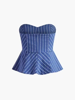 COMMENSE Stripe Belted sweetheart Pants Set* Pants Sets|Matching Sets
