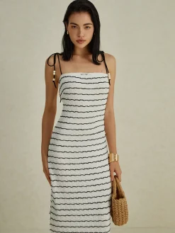 COMMENSE Stripe Cami Long Dress* White Dresses|Cocktail & Party Dresses