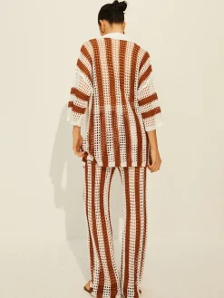 COMMENSE Stripe Polo Knit Pants Set* Sweater Tops|Sweaters & Cardigans