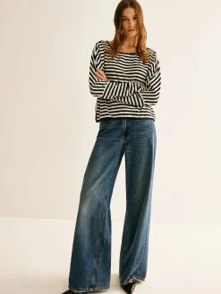 COMMENSE Striped Backless Knotted T-Shirt* T-shirts|Tops