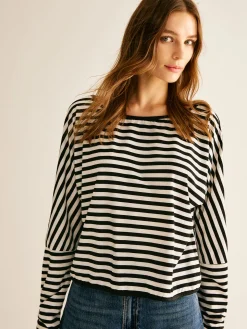 COMMENSE Striped Backless Knotted T-Shirt* T-shirts|Tops