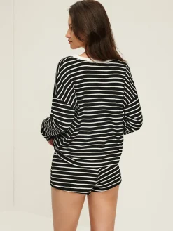 COMMENSE Striped Button Jersey Shorts Set* Shorts Sets|Shorts
