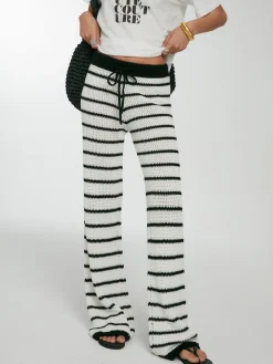 COMMENSE Striped Drawstring Knit Pants* Pants|Knitwear