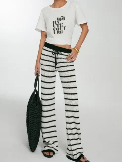COMMENSE Striped Drawstring Knit Pants* Pants|Knitwear