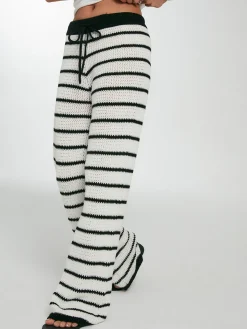 COMMENSE Striped Drawstring Knit Pants* Pants|Knitwear