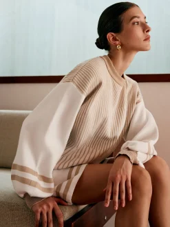 COMMENSE Striped Drawstring Sweater Co-ords* Sweater Tops|Sweaters & Cardigans