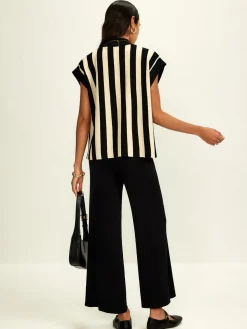 COMMENSE Striped Jersey Top Pants Set* Matching Sets|Bottoms