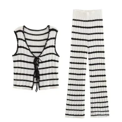 COMMENSE Striped Knotted Sweater Set* Sweater Tops|Sweaters & Cardigans