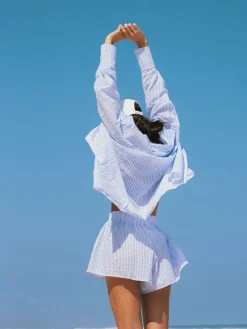 COMMENSE Striped Long Sleeve Shirt With Shorts Set* Shorts Sets|Shorts