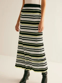 COMMENSE Striped Stretch Sweater Midi Skirt* Skirts|Knitwear