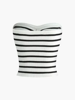 COMMENSE Striped Twist Detail Tube Top* Tank Tops & Camis|Tops