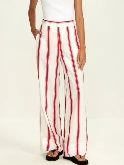 COMMENSE Striped Wide Leg Pants* Wide Leg|Pants