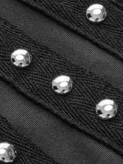 COMMENSE Studded Detail Ruffle Halter Top* Tank Tops & Camis|Tops