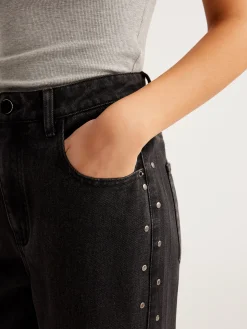 COMMENSE Studded Wide-Leg Denim Jeans* Jeans|Pants