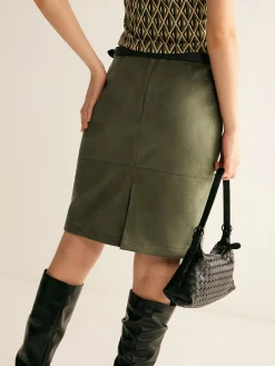 COMMENSE Suede A-Line Skirt Without Belt* Skirts|Matching Sets