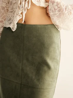 COMMENSE Suede A-Line Skirt Without Belt* Skirts|Matching Sets