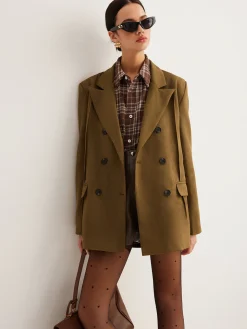 COMMENSE Suede Back-Slit Blazer* Outerwear|Blazers