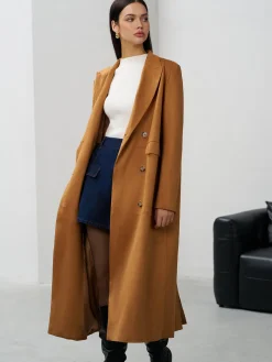 COMMENSE Suede Button Long Blazer* Outerwear|Blazers