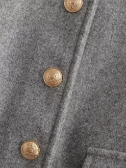 COMMENSE Suede Button Short Polo Jacket* Outerwear|Jackets