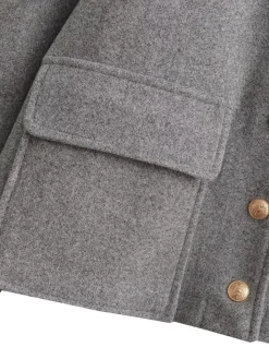 COMMENSE Suede Button Short Polo Jacket* Outerwear|Jackets