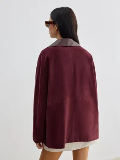 COMMENSE Suede Contrast Collar Pockets Jacket* Outerwear|Jackets
