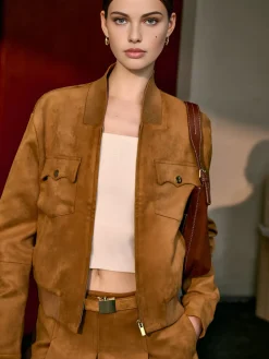COMMENSE Suede Zipper Jacket* Outerwear|Jackets