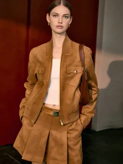 COMMENSE Suede Zipper Jacket* Outerwear|Jackets