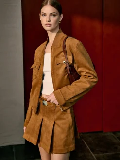 COMMENSE Suede Zipper Jacket* Outerwear|Jackets