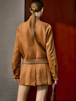 COMMENSE Suede Zipper Jacket* Outerwear|Jackets