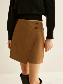 COMMENSE Suede Zipper Wrap Skirt* Skirts|Bottoms