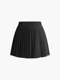 COMMENSE Suit Waistcoat With Pleated Mini Skirt Set* Skirt Sets|Long Sleeve Sets