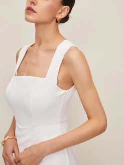 COMMENSE Summer Square Neck Sleeveless Skort* White Dresses|Jumpsuits & Rompers