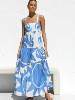 COMMENSE Sun Print Cami Long Dress* Casual Dresses|Vacation Dresses