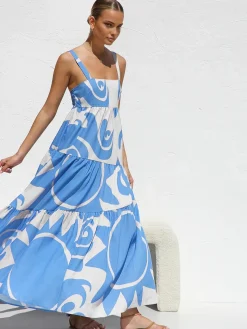 COMMENSE Sun Print Cami Long Dress* Casual Dresses|Vacation Dresses