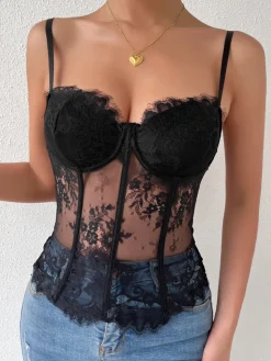 COMMENSE Sweetheart Lace Cami Top* Tank Tops & Camis|Tops