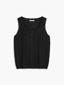 COMMENSE Textured Button-Front Sweater Vest* Sweater Vests|Sweaters & Cardigans