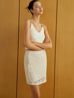 COMMENSE Textured Zipper Mini Skirt* Skirts|Bottoms