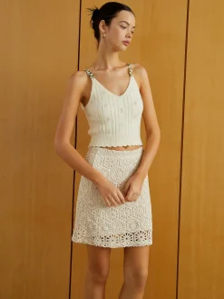 COMMENSE Textured Zipper Mini Skirt* Skirts|Bottoms