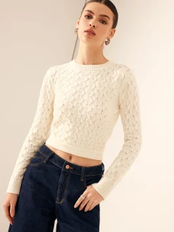 COMMENSE Tie Back Crop Sweater* Sweater Tops|Sweaters & Cardigans