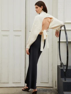 COMMENSE Tie Back Mock Neck Sweater* Sweater Tops|Sweaters & Cardigans