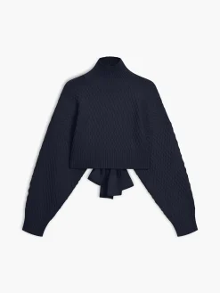 COMMENSE Tie Back Mock Neck Sweater* Sweater Tops|Sweaters & Cardigans